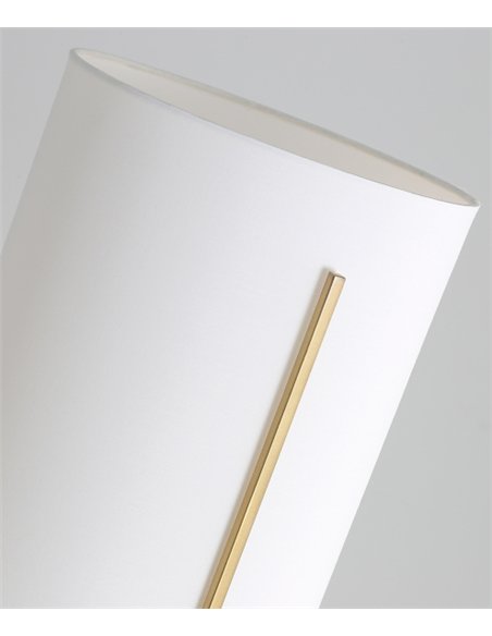 Lámpara de mesa Naos - ACB - Lámpara decorativa con pantalla cilíndrica textil blanca