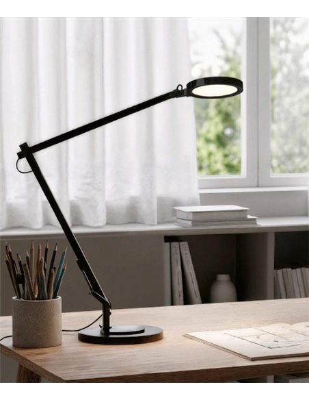 Lámpara de escritorio Luxa - ACB - Lámpara orientable negra, LED regulable