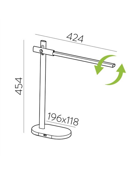 Lámpara de escritorio Laysan - ACB - Lámpara orientable, táctil y USB
