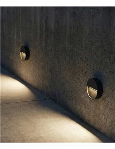 rev-Aplique de pared exterior Spica - ACB - Lámpara circular LED con luz descendente para caminos y fachadas