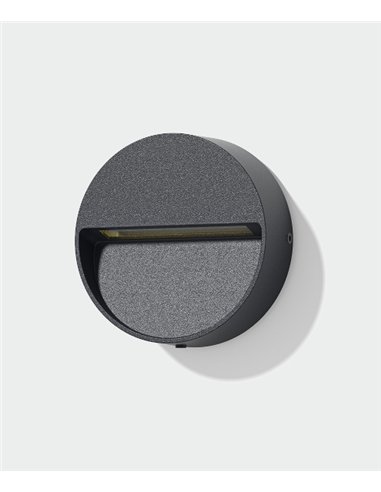 rev-Aplique de pared exterior Spica - ACB - Lámpara circular LED con luz descendente para caminos y fachadas