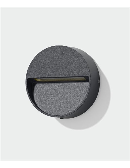rev-Aplique de pared exterior Spica - ACB - Lámpara circular LED con luz descendente para caminos y fachadas