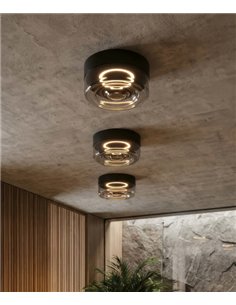 Lámpara de techo/pared Eclipse - ACB - Lámpara LED decorativa de cristal fumé