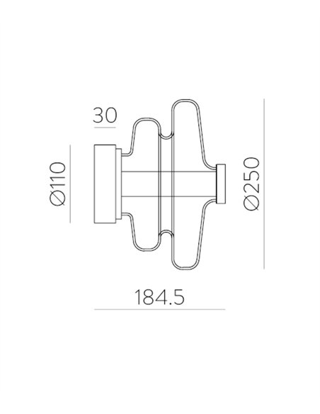 Lámpara de techo/pared Sira - ACB - Lámpara LED decorativa de cristal
