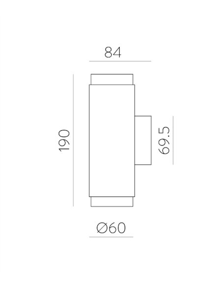 Aplique de pared Lux - ACB - Lámpara LED cilíndrica de luz bidireccional