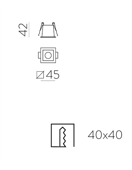 Empotrable de techo Invisible - ACB - Downlight LED cuadrado minimalista