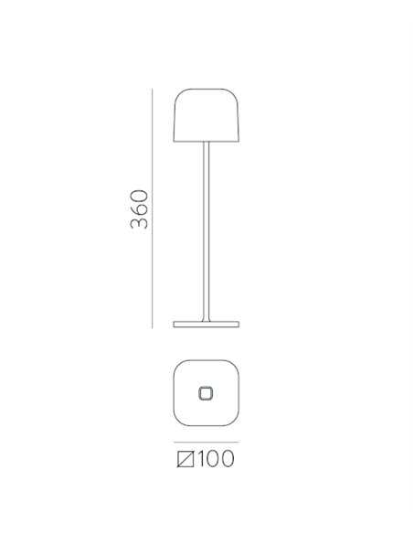 Lámpara de mesa portátil Stroll - ACB - Lámpara LED recargable y regulable con botón táctil