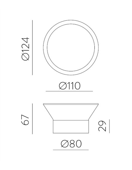 Lámpara de pared/techo Yes - ACB - Lámpara LED exterior redonda IP65