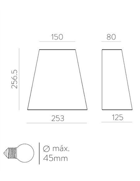 Aplique de pared Talya - ACB - Lámpara decorativa con pantalla textil