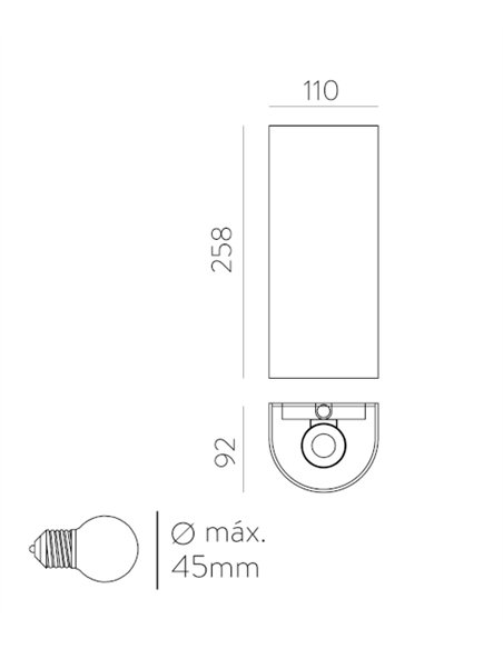 Aplique de pared Luma - ACB - Lámpara moderna con pantalla textil