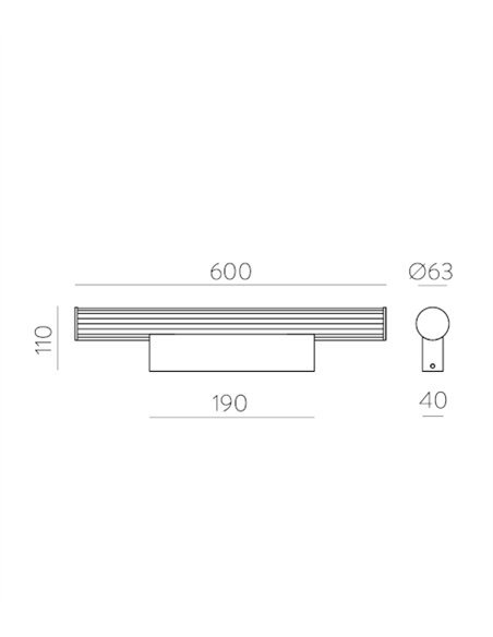 Aplique de pared Sara - ACB - Luz LED lineal para espejo de baño