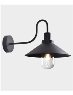 Aplique de pared de exterior Tours - ACB - Diseño industrial retro negro 2