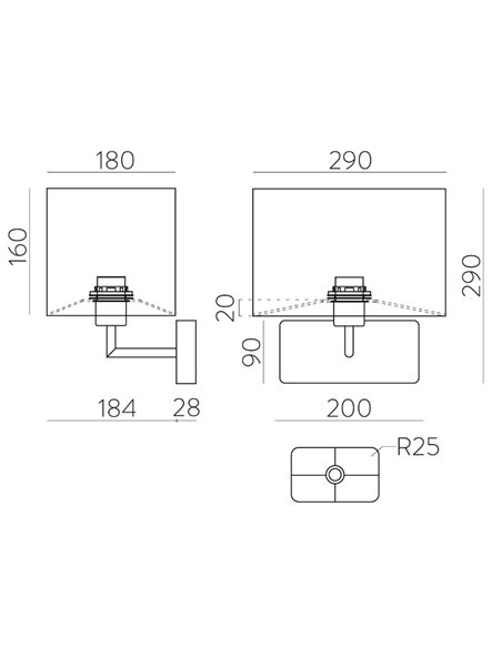 Aplique de pared Romeo - ACB - Diseño elegante con pantalla
