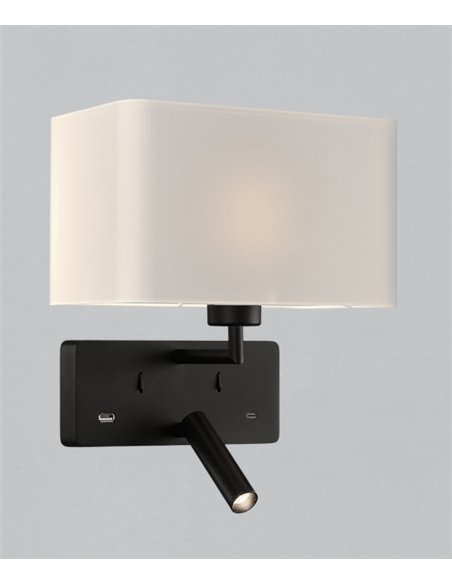 Aplique de pared Romeo - ACB - Lámpara de pared con lector LED y USB