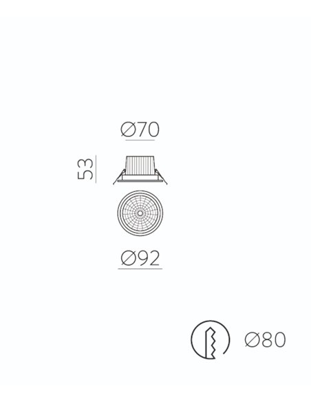Downlight de techo Safe - ACB - Foco empotrable LED redondo