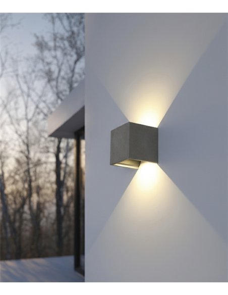 Aplique de pared de exterior Perseo - ACB - Lámpara de cemento bidireccional para fachadas