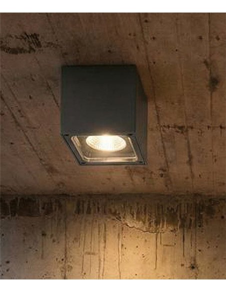 Plafón de techo para exterior Hamal - ACB - Diseño cúbico minimalista LED