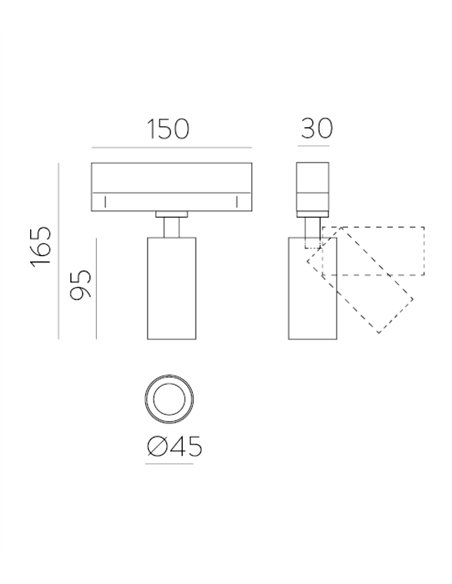 Foco para carril Pipe - ACB - Proyector LED orientable