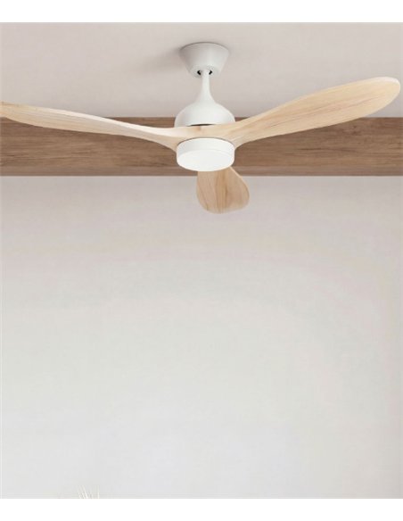 Ventilador de techo con luz Calar - FORLIGHT - Palas de madera, LED regulable