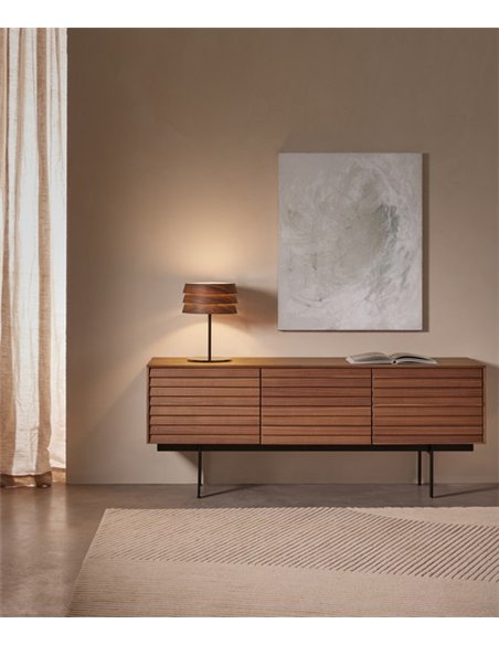 Lámpara de mesa Sussex - Punt Mobles - Diseño en madera con pantalla de lamas para aparador