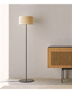 Lámpara de pie Sussex - Punt Mobles - Pantalla de madera, altura: 140 cm