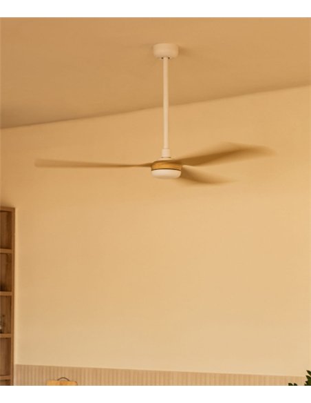Ventilador de techo Punt - Faro - Lámpara - Ventilador ultrasilencioso y regulable, apto techos inclinados