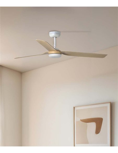 Ventilador de techo Punt - Faro - Lámpara - Ventilador ultrasilencioso y regulable, apto techos inclinados