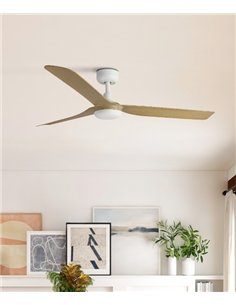 Ventilador de techo Punt - Faro - Lámpara - Ventilador ultrasilencioso y regulable, apto techos inclinados