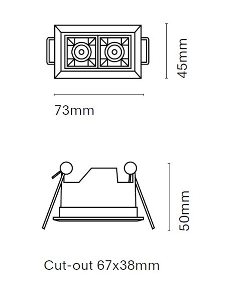 Downlight de techo Boxet - Nexia - Foco con 2 luces