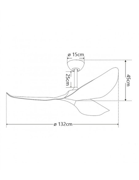 Ventilador de techo exterior sin luz Garden - AJP - Diseño ennegro y madera oscura IP44 con mando a distancia y modo brisa