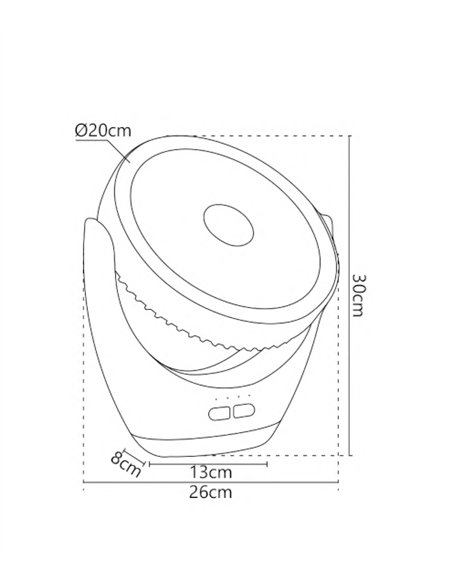 Ventilador de sobremesa Travel - AJP - Ventilador portátil con luz regulable, batería y conexión USB