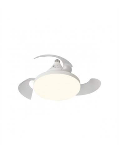 Ventilador de techo con luz Nino - AJP - Aspas retráctiles en blanco con 3 velocidades y temporizador