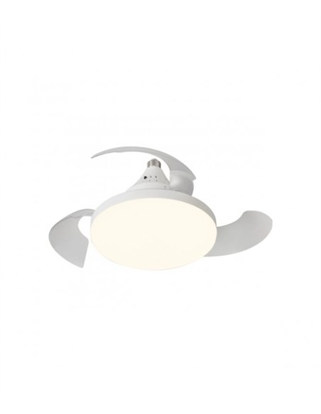 Ventilador de techo con luz Nino - AJP - Aspas retráctiles en blanco con 3 velocidades y temporizador