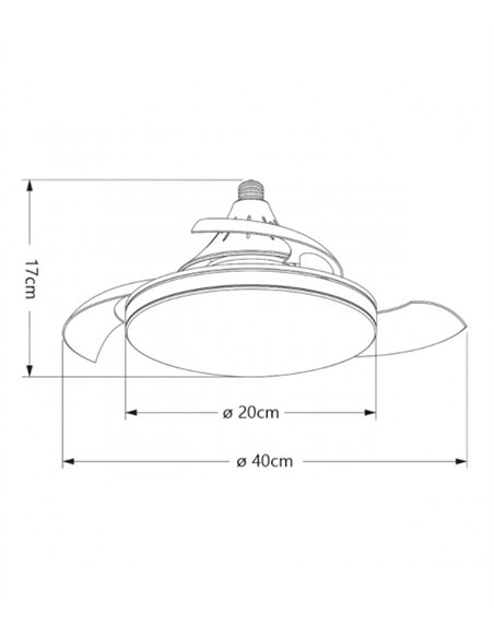 Ventilador de techo con luz Nino - AJP - Aspas retráctiles en blanco con 3 velocidades y temporizador