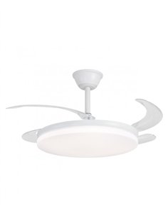 Ventilador de techo con luz Creta - AJP - Blanco con aspas reversibles, luz regulable y mando a distancia 2
