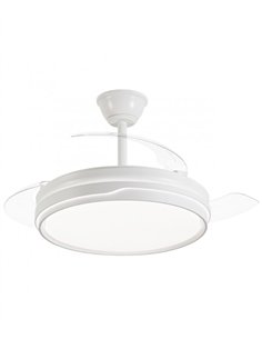 Ventilador con luz Lima - AJP - Blanco con 3 aspas retráctiles y mando a distancia 2