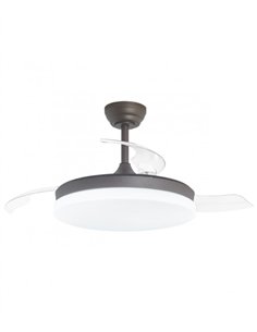 Ventilador de techo con luz Malta - AJP - Acabado café con aspas retráctiles, luz regulable y mando a distancia 2