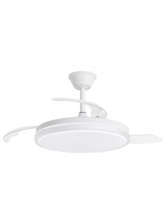 Ventilador con luz Nova - AJP - Ventilador blanco ultrasilencioso con 3 aspas retráctiles y mando a distancia 2