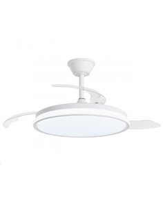 Ventilador con luz Dublin - AJP - Ventilador blanco ultrasilencioso con 3 aspas retráctiles y mando a distancia 2