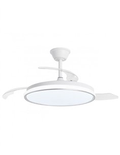Ventilador de techo con luz Dublin - AJP - Acabado plata con aspas retráctiles, luz regulable y mando a distancia 2