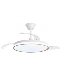 Ventilador de techo con luz Dublin - AJP - Acabado madera clara con aspas retráctiles, luz regulable y mando a distancia 2