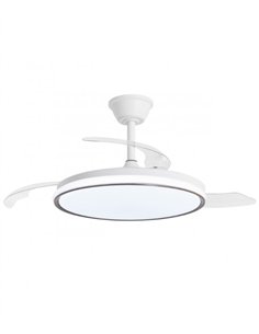 Ventilador de techo con luz Dublin - AJP - Aspas retráctiles en madera oscura con mando a distancia y luz regulable 2