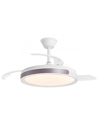Ventilador de techo con luz Samaná - AJP - Luz regulable, acabado café y aspas retráctiles con mando a distancia