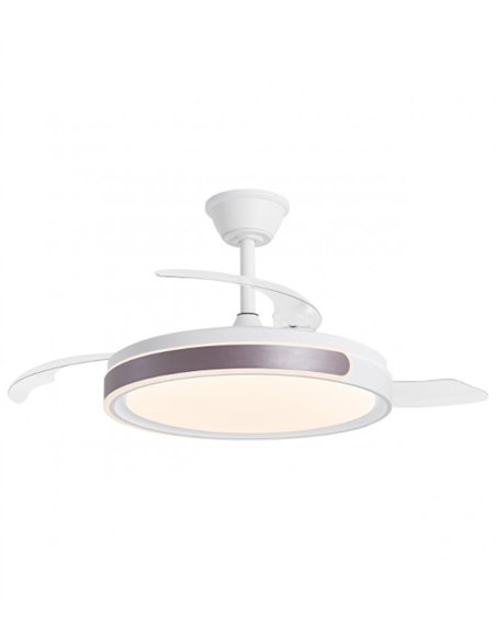 Ventilador de techo con luz Samaná - AJP - Luz regulable, acabado café y aspas retráctiles con mando a distancia
