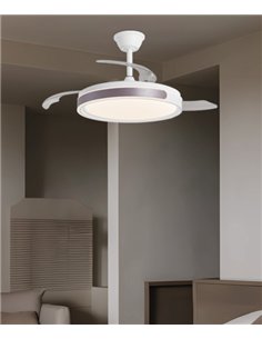 Ventilador de techo con luz Samaná - AJP - Luz regulable, acabado café y aspas retráctiles con mando a distancia