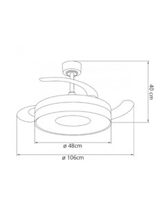 Ventilador de techo con luz Duna - AJP - Luz regulable, acabado blanco y madera y aspas retráctiles 2