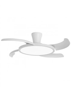 Ventilador de techo con luz Qatar - AJP - Aspas retráctiles en blanco con modo brisa y luz regulable 2