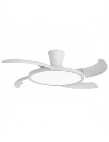 Ventilador de techo con luz Qatar - AJP - Aspas retráctiles en blanco con modo brisa y luz regulable