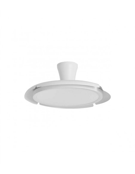Ventilador de techo con luz Qatar - AJP - Aspas retráctiles en blanco con modo brisa y luz regulable