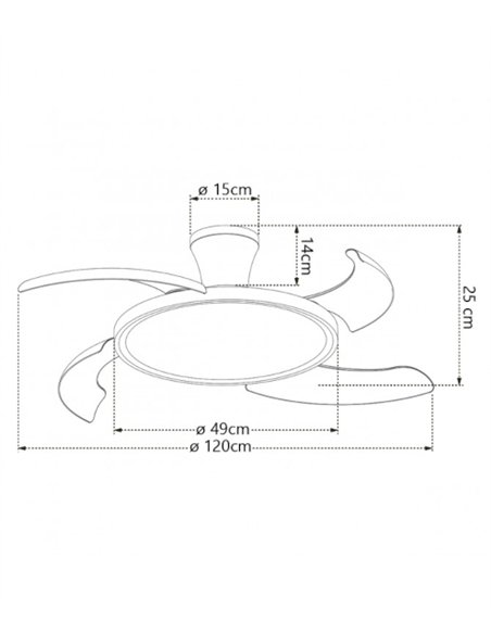 Ventilador de techo con luz Qatar - AJP - Aspas retráctiles en blanco con modo brisa y luz regulable
